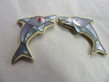 Beautiful Vintage Dolphin with Blue Shell Jewelry Parts