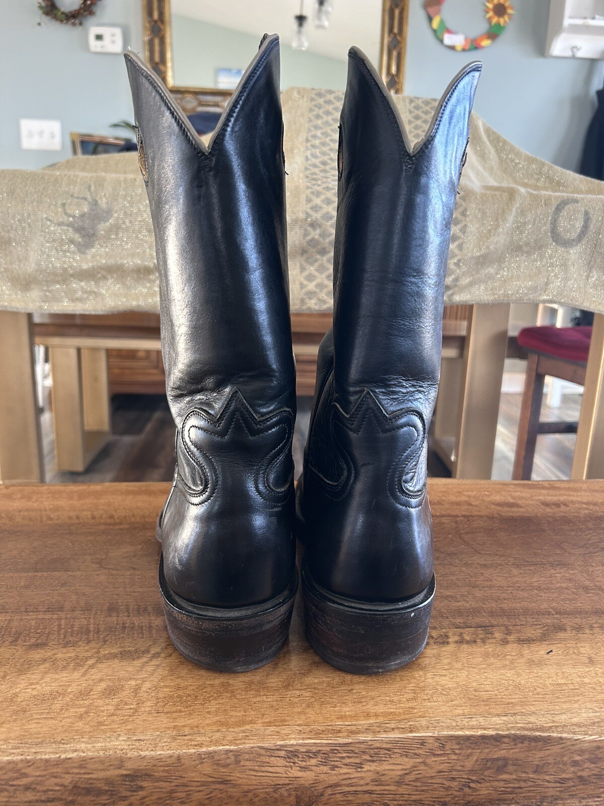 Men's Handmade Wilson Dress Cowboy Boots Size 12B Black eBay