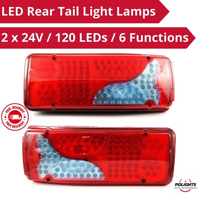 2 x 24V 120 LEDs Rücklicht Lampen 6 Funktionen Berge LKW   Anhänger Bus