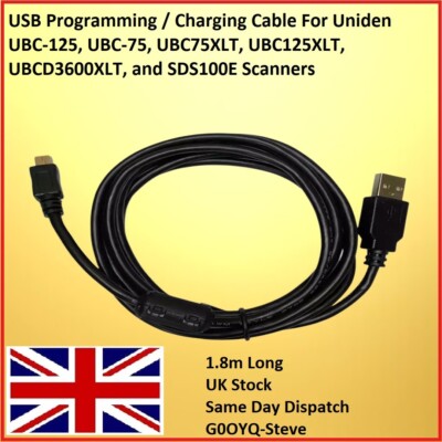 USB Programming Cable for Uniden UBC3600XLT SDS100E BC75XLT UBC125XLT BCD160DN