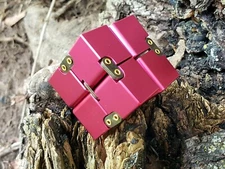 Magenta Aluminum Infinity Cube Fidget Toy Anxiety Stress ADHD OCD Adults Kids 💖