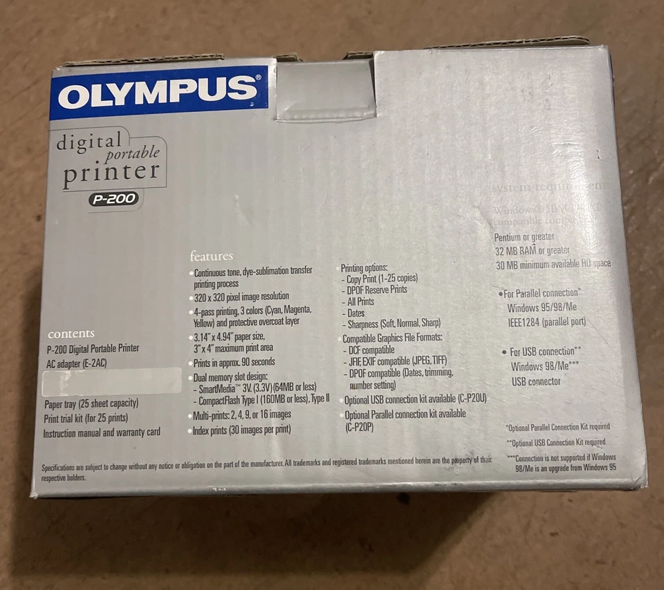 Vintage Olympus P-200 Camedia Digital Portable Color Photo Printer - Image 3 of 4