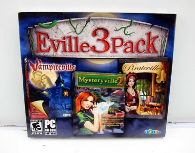 Mysteryville 2 / Vampireville / Pirateville PC CD-Rom Eville 3 Pack Video Game