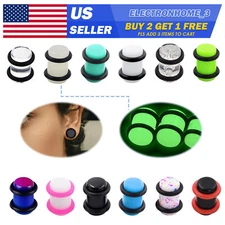 12-18PCS Gauge Kit Acrylic Taper Plug 14G-20MM Ear Stretching Set O-Ring Earring