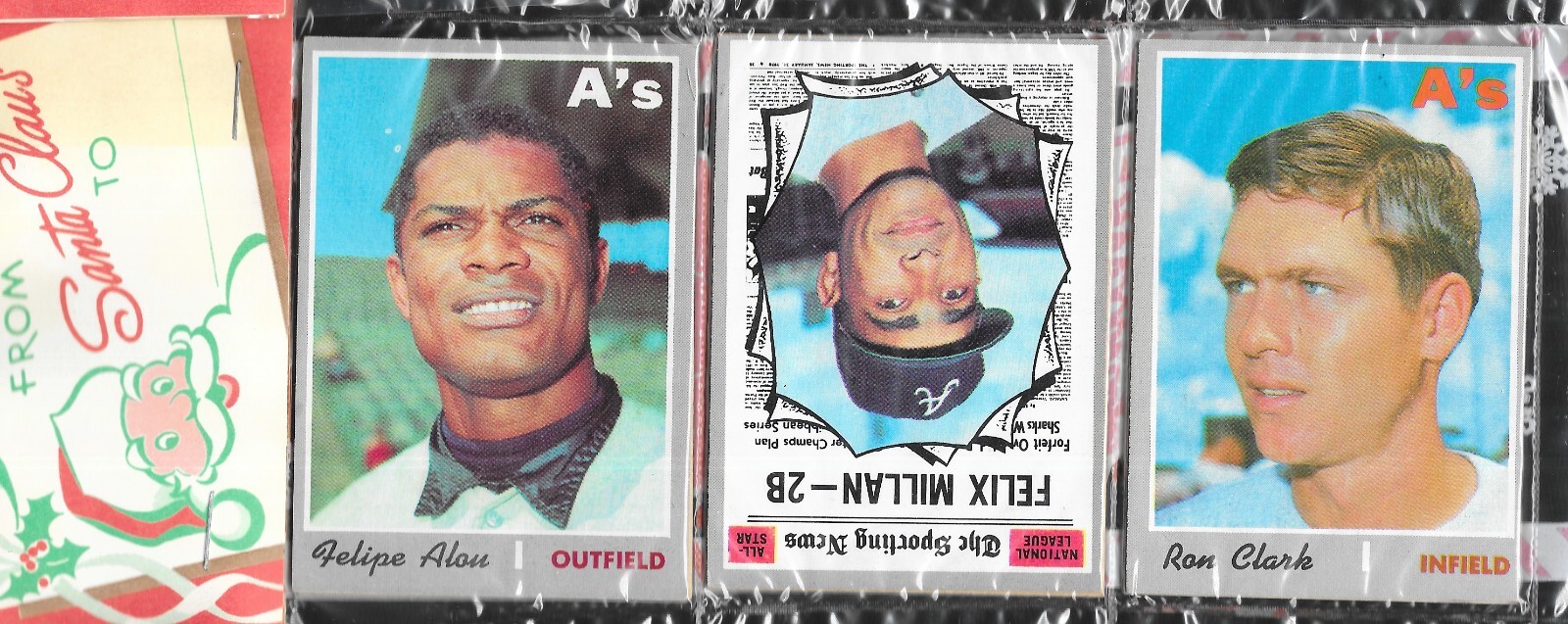 1970 Topps Holiday Baseball Card Rack Pack Felix Millan All Star (800