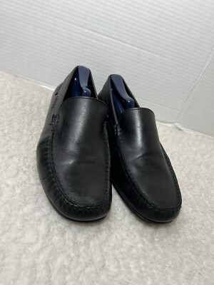 Mephisto Algoras Men s Sz 9 Black Leather Driving Loafer Moc Toe Shoes.