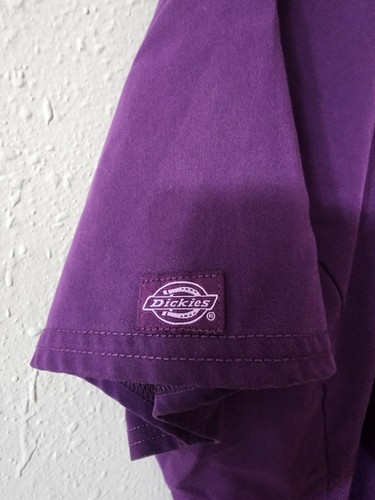 Dickies Xtreme Stretch Scrubs Top Women Medical Scrub Mock Wrap Purple 2XL - Picture 4 of 6
