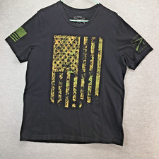 Grunt Style Camo Flag Black T-Shirt American Men's XL Military Veteran Tee Shirt
