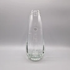 Vintage Dansk Bouquet Clear Glass Vase 9.25" Tall, Made in Romania