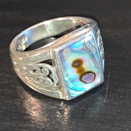 Sterling silver mop stone ring size 6 Vintage estate item