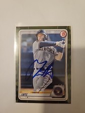 Tristen Lutz 2020 Bowman Camo Signed Baseball Card Milwaukee Brewers #BP81