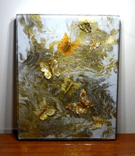 Abstract Acrylic Painting Dimensional Deep Resin Original Signed Art on Canvas