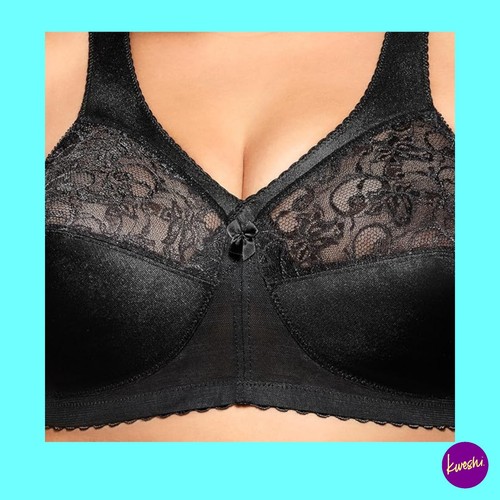 Reggiseno donna GLAMORISE full figure taglie forti MagicLift senza ferretto, nero, UK 46E - Foto 3 di 8
