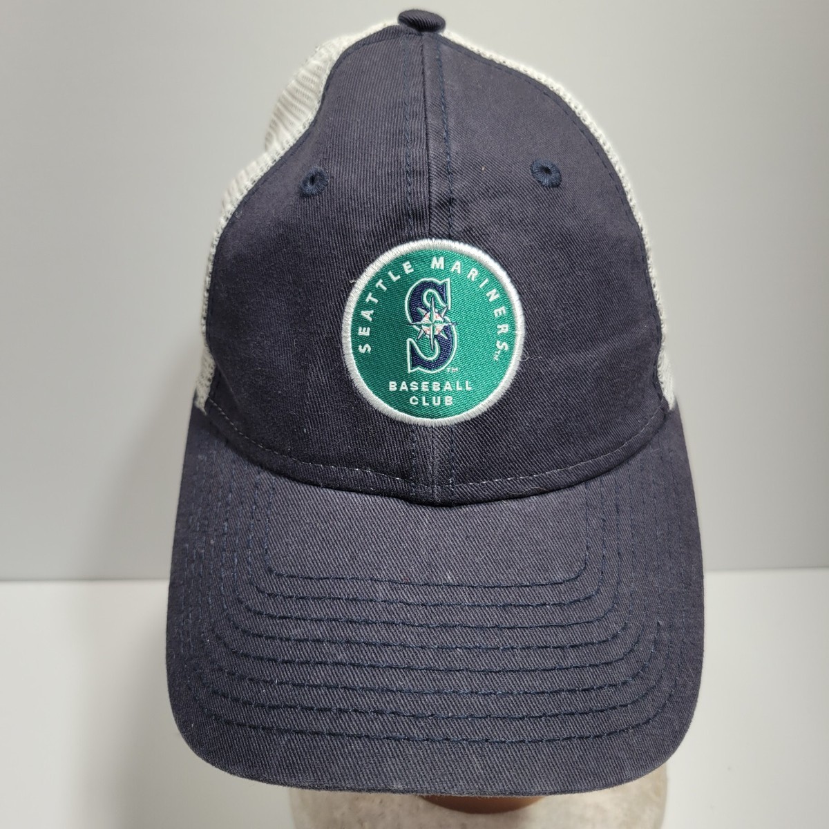 MLB Seattle Mariners Trucker Hat Women OS Black White Mesh Back
