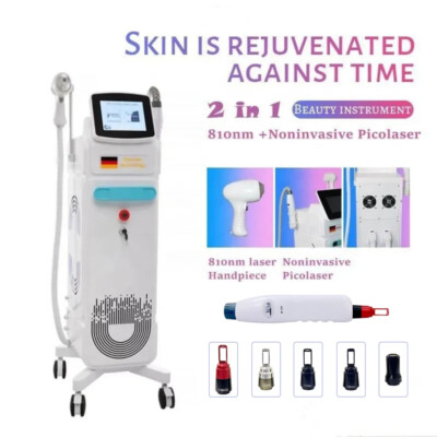 755nm+808nm+1064nm 2IN1 Diode Laser Hair Tattoo Removal Pico Yag Laser Machine