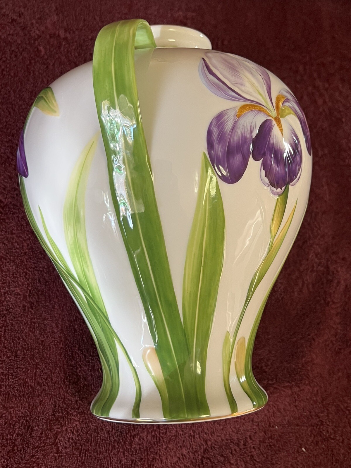 MINT Large HEREND IRIS Flower Vase (1,500+Retail) Beautiful eBay