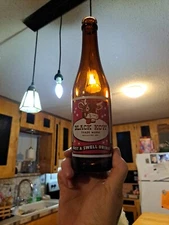 Vintage Amber Black Kow  12oz ACL Bottle Columbus Ohio