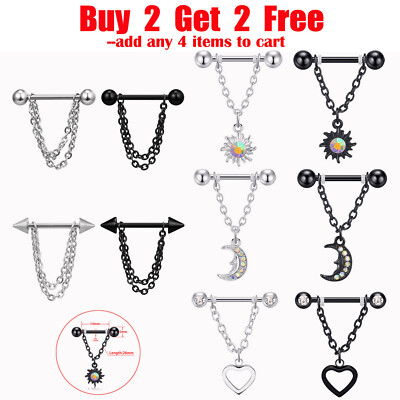 Gothic Claw Nipple Shield Barbells - Stainless Steel - Pair