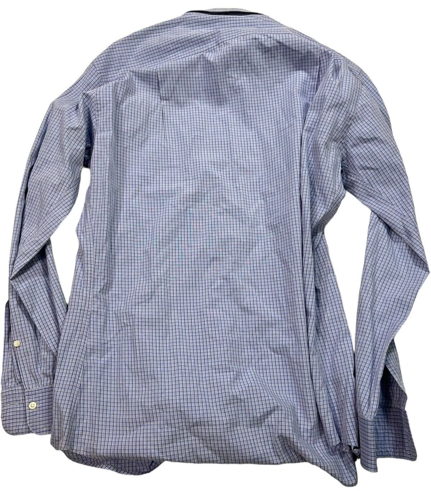 Camisa de Vestir Zegna 15.5 39 Azul Amarillo A Cuadros Trabajo Negocios Abotonada Foto 3 de 4