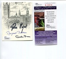 MARGARET THATCHER+GORDON BROWN+JOHN MAJOR SIGNED BOOKPLATE   PRIME MINISTERS JSA