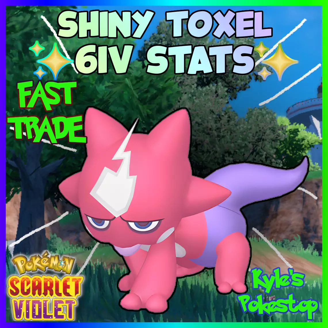 6IV 🌟SHINY🌟 TOXEL POKEMON SCARLET & VIOLET EV'D BATTLE READY 🚀 FAST EV'D