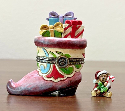 Boyds Bears Jim Shore St. Nick's Boot with Kringle 4041913