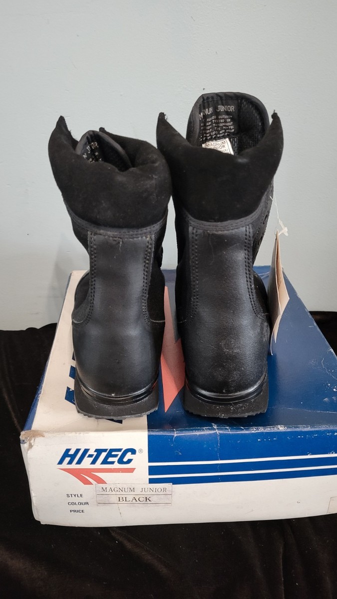 Hi-Tec Magnum Junior Tactical Boots Black Leather Size 6  display picture 2