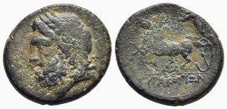 FITZ Greek Italy Sicily Second Century BC Syracuse Æ 22 Zeus Nike Biga uFIM124