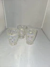 Vintage 4" Federal Glass Iridescent Yorktown Thumbprint Tumbler Set of 3