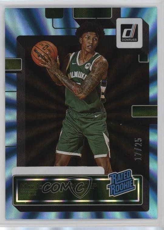 2022 Donruss Rated Rookie Holo Light Blue Laser 17/25 MarJon Beauchamp #224 7n6