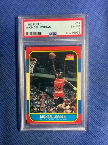 1986 FLEER #57 MICHAEL JORDAN PSA 6
