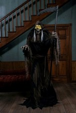 Awesome Halloween 6' Lunging Reaper Animated Prop Animatronic Skeleton