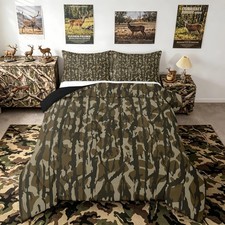 Camouflage Bedding Set Twin Size Camo Comforter Set for Boys Girls Teens Mili...