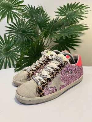 Golden Goose Superstar (GGDB/SSTAR) - Women's EU 38 - Pink Glitter Leopard Print