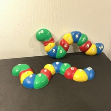 2 Vintage Homco Hanging Wall Nursery Decor School Numbers 11" Caterpillar Worm