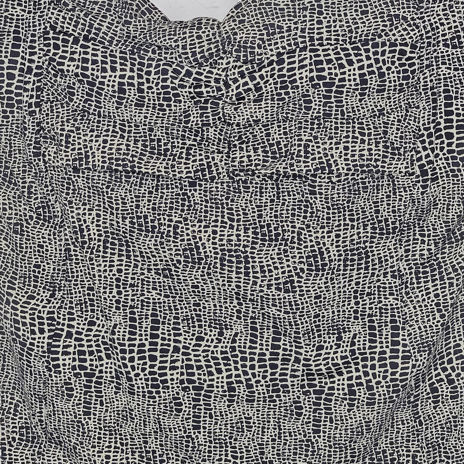 Calvin Klein Black Beige Crocodile Print Ruched One Piece Swimsuit Size 10 thumbnail 2