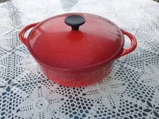 cocotte fonte émaillée ROUGE Doufeu le creuset Cousances FRANCE bel état