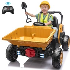 24V Kids Ride On Car Electric Dump Truck 4WD Construction vehicle w/Remote