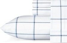 Nautica - Queen Sheet Set, Cotton Percale Bedding Queen, Plot Blue/White