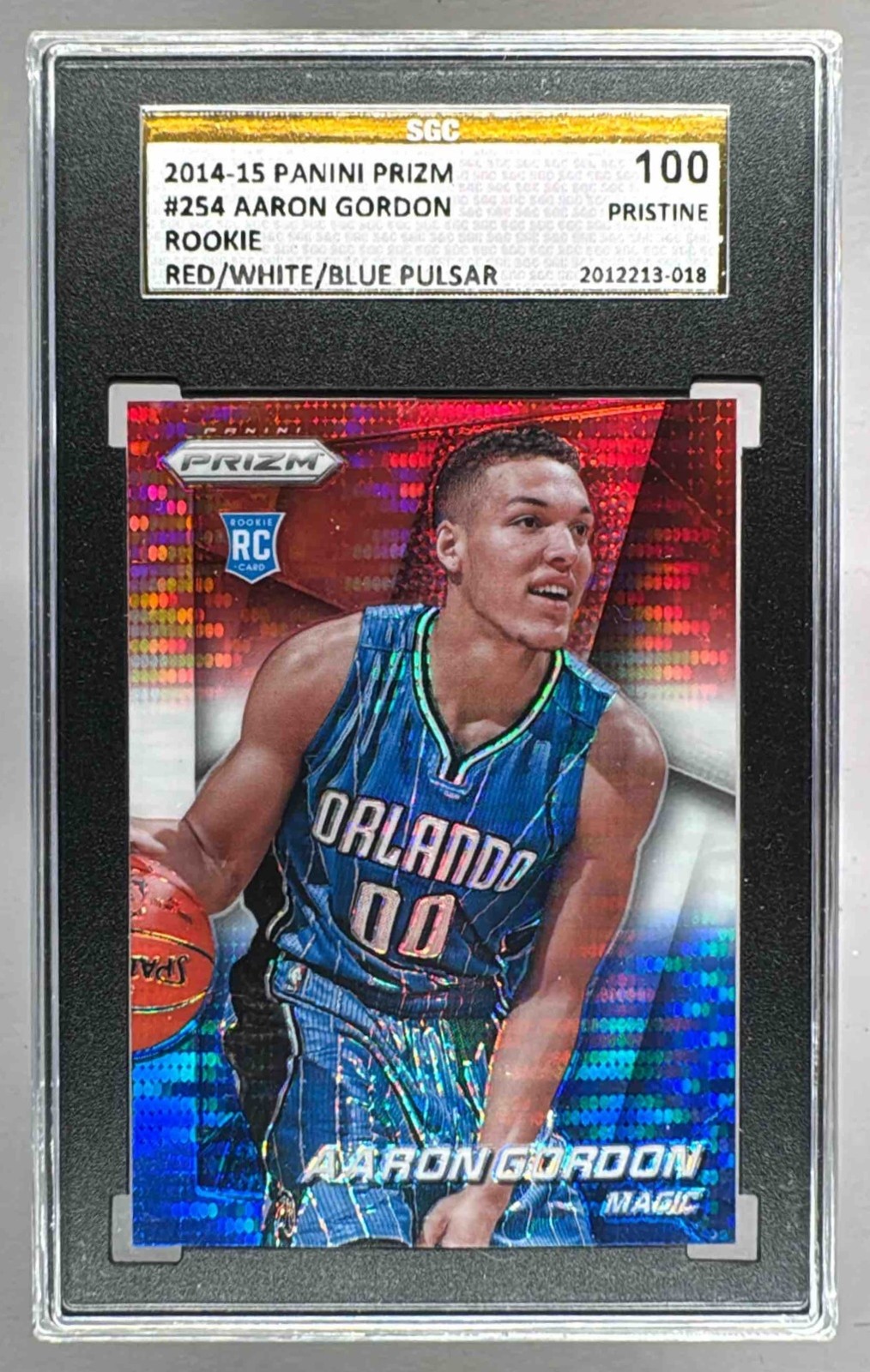 Aaron Gordon 2014 Panini Prizm #254 Red White Blue Pulsar RC SGC 10 PRISTINE