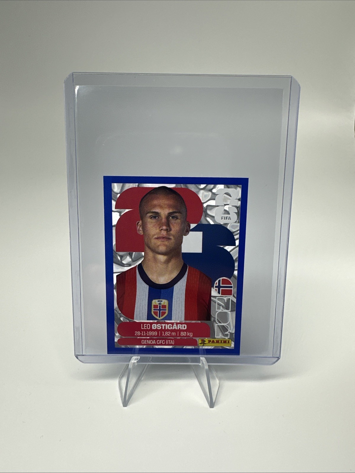 2026 Panini FIFA World Cup Stickers - Leo Ostigard Blue Crumple #NOR 4 Norway