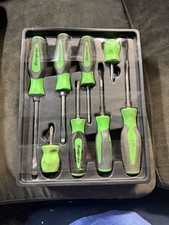 Snap On 8 Pc Green Soft Grip Combination Screwdriver Set