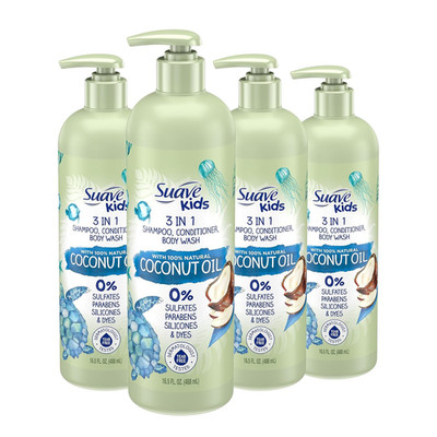 Kids Natural Coconut Oil 3-In-1 Tear Free, Body Wash, Shampoo and Conditioners,
