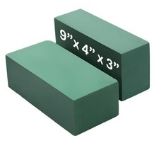 2 Pcs 9x4x3 Inch Floral Foam Blocks Green Bricks for Fresh Artificial Flowers