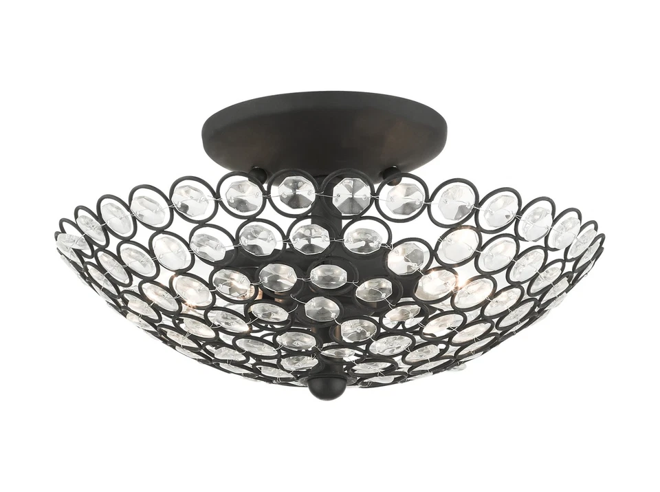 Livex Lighting 40441 Cassandra 2 Light 11"W Semi-Flush Bowl - Nickel - Image 2 of 4
