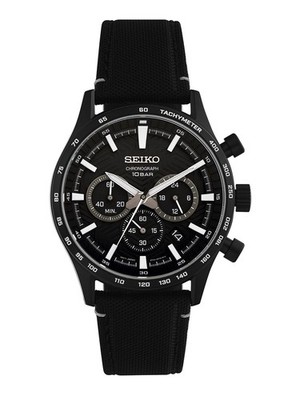 SEIKO Men's Chronograph Watch, Black, Overseas Model, SSB417P1