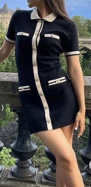 Women Maje Dress Black Knit 36