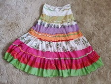Maxi Falda Forrada 100% Algodón Boho Gitana Hada Gitana S D6 Estampado Mixto Patchwork en Niveles