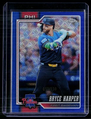 2026 Topps Chrome Logofractor Edition #244 Bryce Harper Blue Refractor #/150