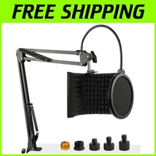 Studio Microphone Isolation Shield with Pop Filter